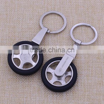Promotional metal tire wheel keychain with custom logo