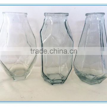 New items with three different Unique shapes clear glass vases