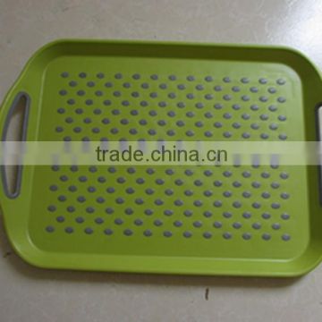 anti slip square serving tray with handle