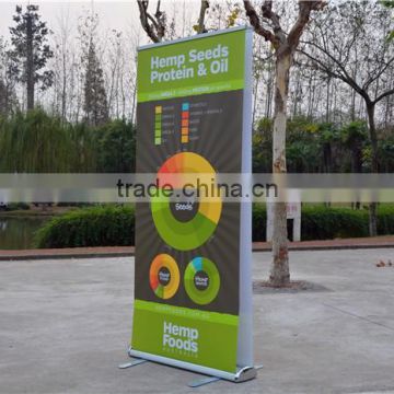 outdoor alpha banner stand banner stand with spring and heavy iron foot