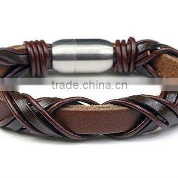 new products 2013 intersection rock punk style bracelet male leather bracelets manufacturers