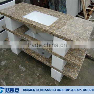 High quality granite one piece bathroom molded sink and countertop