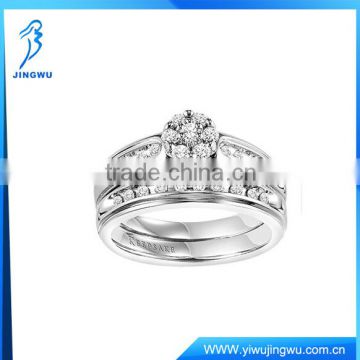 925 Silver Jewelry Bridal Set Ring With Diamond Plated White Gold