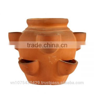 Ceramic flower pots , 8 Hole Herb terracotta pots wholesale, cheap ceramic flower pots
