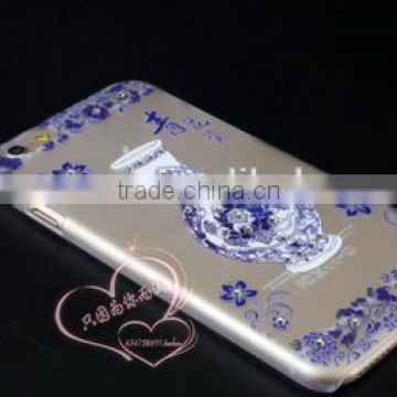 Chinese style blue and white porcelain transparent apparel cover to protect your phone from hurt