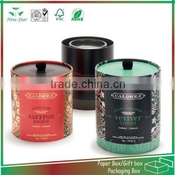 round cardboard paper packaging candle box manufacturer