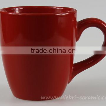 350ml Red Color Glazed Logo Decal Printable Personalized Ceramic Cups And Mugs