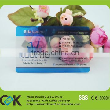 2016 Customized PVC transparent business cards with free sample