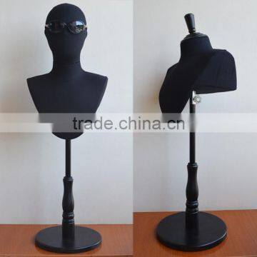 Fashionable male Fabric Mannequin Head For Hat and Glasses Scarf Wig Shop Display