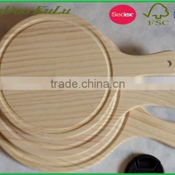 factory price eco friendly pine wood round wooden pizza cutting board