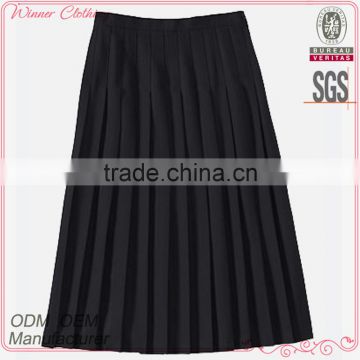 Hot sale summer/autumn ladies fashion maxi skirt Manufacturer high quality women pleated skirt black sexy chiffon skirt