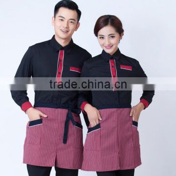 Custom Good Quality elestic Pants Hotel Staff Uniform , Hotel Uniform Design for Waiter and waitress