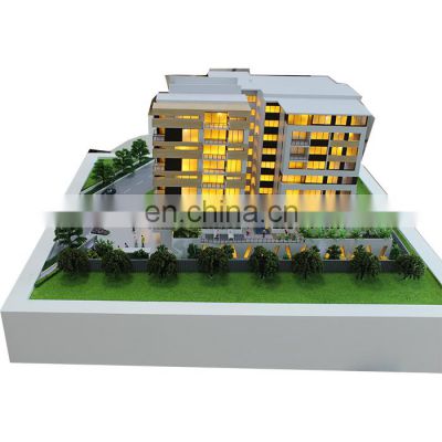 apartment building 3d model , model maker building with mini people