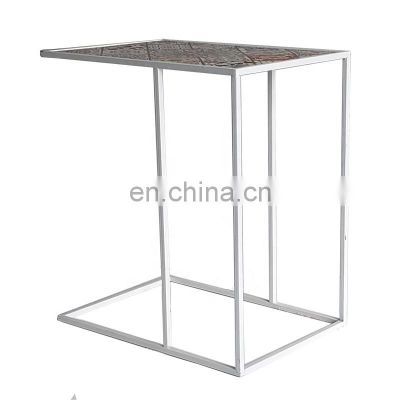 Nordic classic modern home Furniture metal high quality white metal wire coffee tea tray table