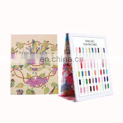 Full cover upright false art nail tips showing stand paper nail gel sample booklet packaging box for nail salon shop