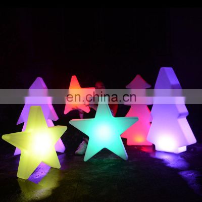 Christmas lamp /event wedding outdoor portable Christmas holiday decoration PE plastic led tree star snow light