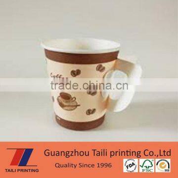 Eco friendly custom disposable paper cup with handle