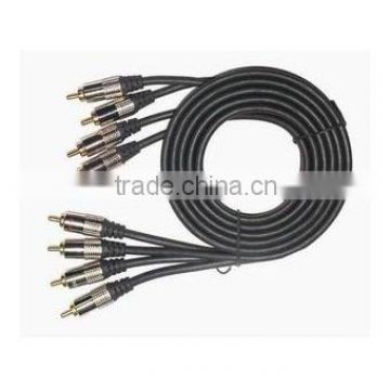 Audio video cables 4*RCA plugs to 4*RCA plugs 6ft cable, gold-plated connectors