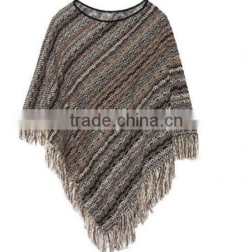 Wholesale high quality fashion cable knit sweater poncho