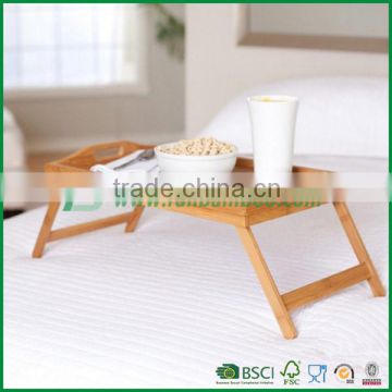 Bamboo breakfast bed tray with foldable legs