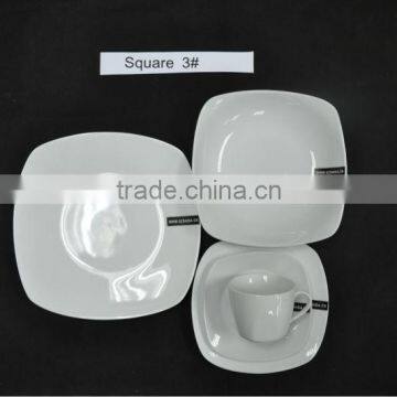 Square shape(3#) porcelain dinner plate/whiteware