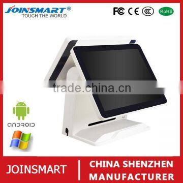 Android dual screen pos machine , pos 80 printer thermal driver for supermarket