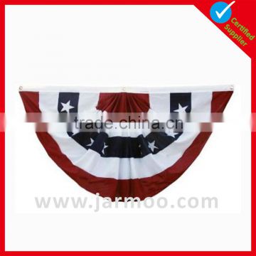 Top quality red and white pleated flags