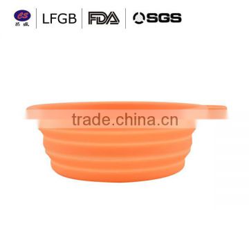 Wholesale round silicone pet bowls collapsible silicone pet bowl