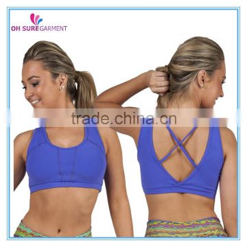86% nylon 14% spandex womens sports bra yoga bra crop bra top