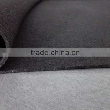 Laminate wood floor underlayment of rubber material