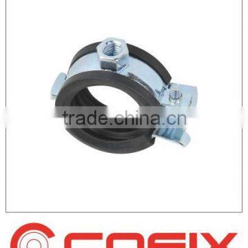 pipe clamp with rubber inlay