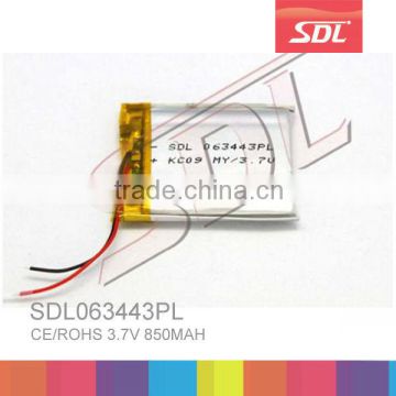 SDL 3.7v/850mah rechargeable lithium-ion battery 063443PL