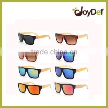 2016 The popular and fashionable hot sell plastic and bamboo wholesale high quality cheap sunglasses with mirror lens