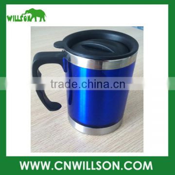 300ML stainless steel travel mug with plastic handle