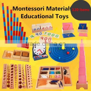 120pieces Preschool child educational toy international wooden montessori material