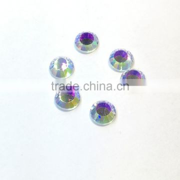 AB color round flat back glass beads decorating mirror stone for dress accessories