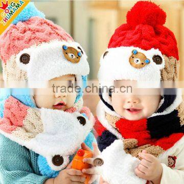 Children robot hat scarf modelling two-piece private baby autumn winter hat