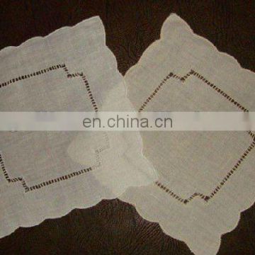 linen napkins with hand ladder hemstitch