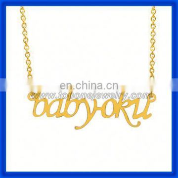 2014 fashion jewelry alphabet letter custom 14k gold personalized name jewelry custom made necklace