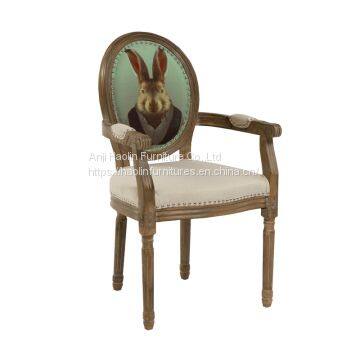 Vintage Armchair HANDMADE by Solid Wood French Style HL-6002-2