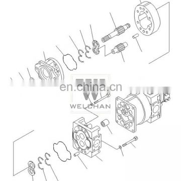 Factory Directly Price Gear Pump WA480-3-W Loader Hydraulic Gear Pump 705-55-43000 Pilot Oil Triple Pump
