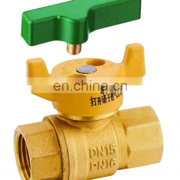 gas safety valve type Nickel Plated brass gas ball valve with aluminum handle