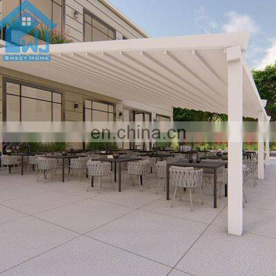 Folding Patio Motorized Awning Retractable Roof Pvc Electric Side Restaurant Aluminum Pergola outdoor awning