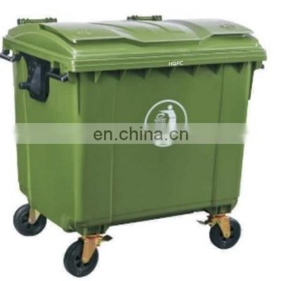 1100l mobile plastic garbage trash can outdoor industrial waste bins wheelie bin