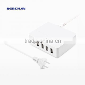 Newest 40 W 5 ports USB charger pocket charger for mobile phone