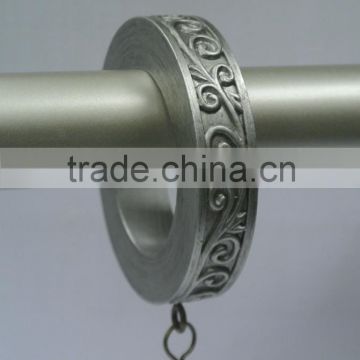 Decorative Designer Silver Curtain Rod Rings With Clips For 1", 1-1/4" & 1-1/2" Drapery Rods