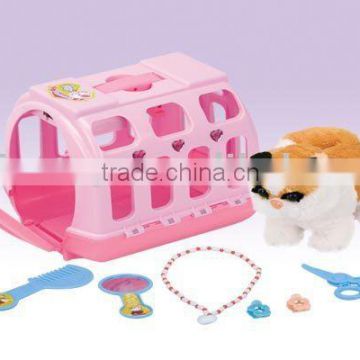 Pet set toy carrier plastic pet toys