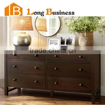 LB-VW5013 SGS certificated brown low wide chest of drawers