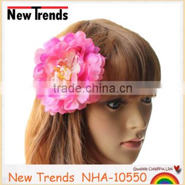 Handmade large colorful fabrics flower hair clip flower dress decoration