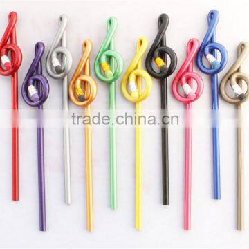 Treble clef pencil Shape Multicolor mixed wooden pencils